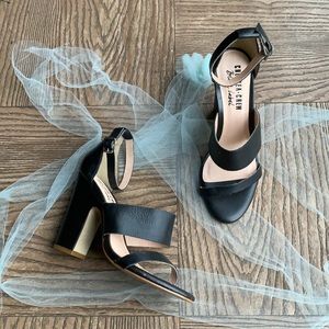 Chelsea Crew Black Leather Sandals